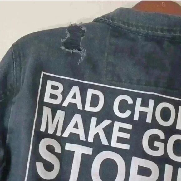 s8 signature Black Jacket with Bold Text Graphic - Picture 6 of 12